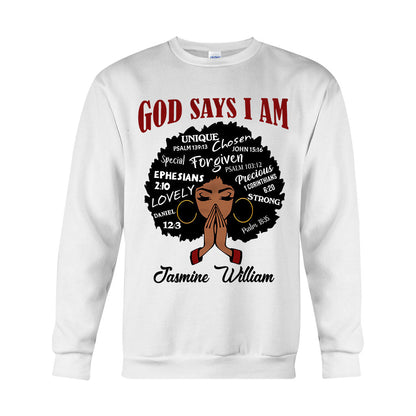 God Say I Am - Personalized African American T-shirt And Hoodie
