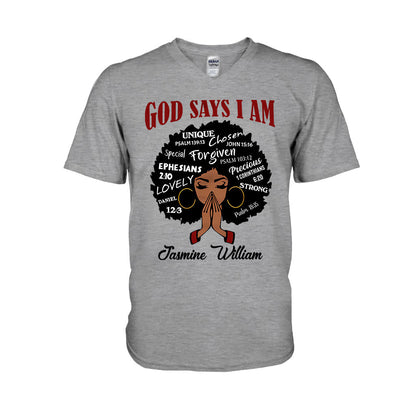 God Say I Am - Personalized African American T-shirt And Hoodie