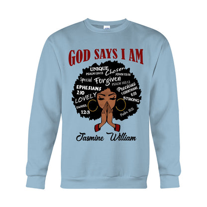 God Say I Am - Personalized African American T-shirt And Hoodie