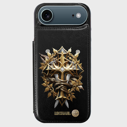 Festive Intricate Patriotic Christian Emblem - Personalized Christian Wallet Phone Case