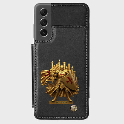 Christmas Gift Golden Templar Knight - Personalized Christian Wallet Phone Case
