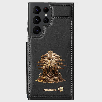 Christmas Sacred Crucifixion Sculpture - Personalized Christian Wallet Phone Case