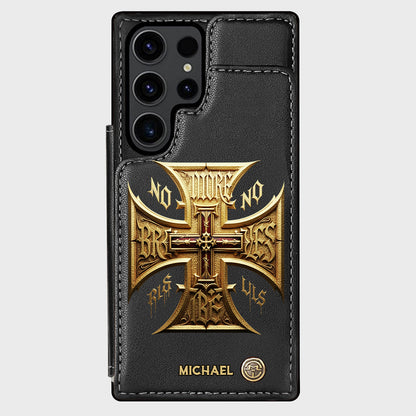 Medieval Cross Detailed Gothic Style - Personalized Christian Wallet Phone Case