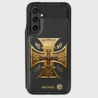Medieval Cross Detailed Gothic Style - Personalized Christian Wallet Phone Case