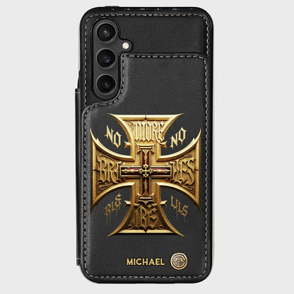 Medieval Cross Detailed Gothic Style - Personalized Christian Wallet Phone Case