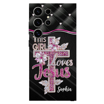 Girl Loves Jesus - Personalized Christian Full Print Phone Case